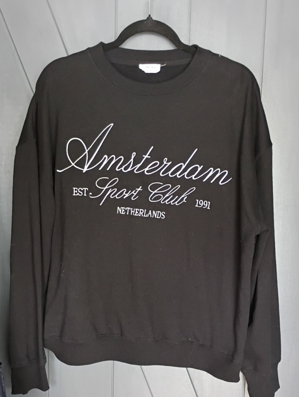 Reflex Black Amsterdam Sport Club Sweatshirt with White Script